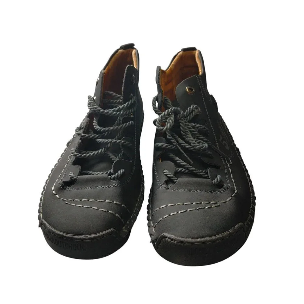 ALCUBIEREE Men's Size 45 (US 11.5) Casual Lace Up Black Ankle Boots Shoes